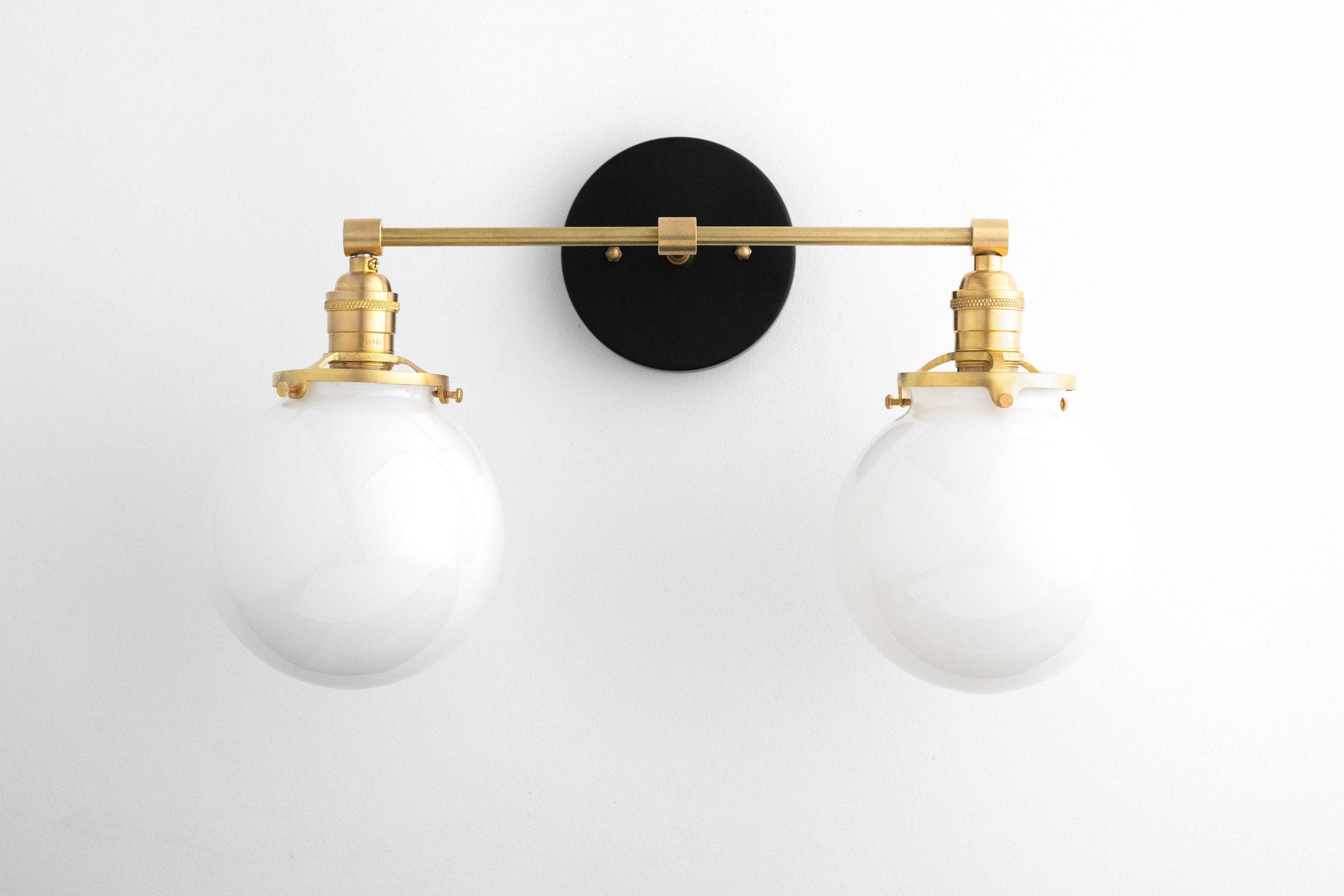 Lumio Globe Glass Globe Vanity Light - Modern Two Light Bathroom Sconce