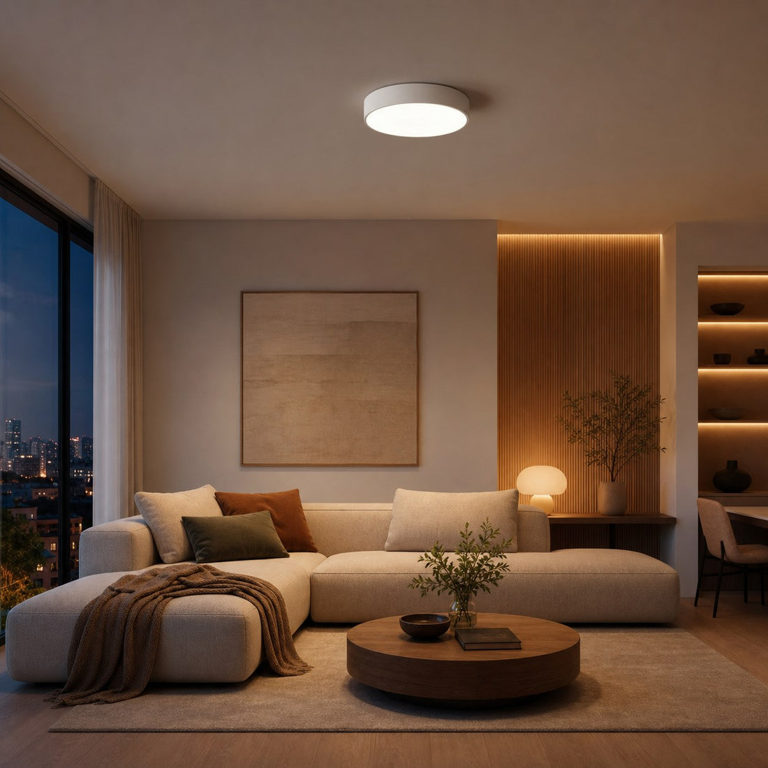 Rondi Minimalist Round LED Ceiling Light - Circular Iron Design for Living Room and Bedroom