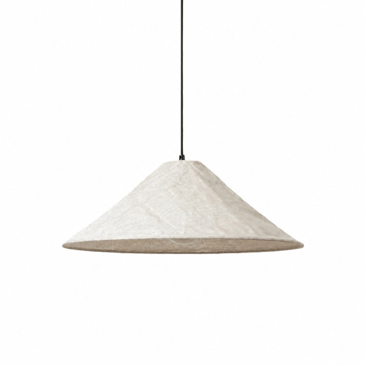 Zalen Textured Pleated Linen Pendant Lamp - Neutral Fabric Style Pendant Lamp for Bedroom & Living Room