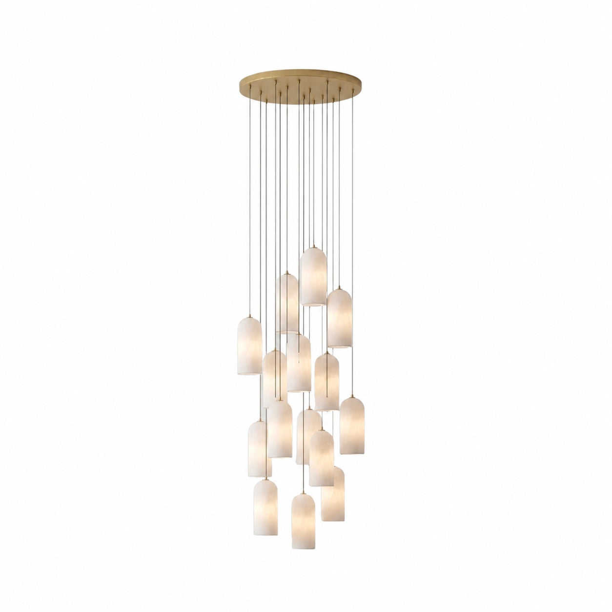 Alabresca Mid Century Alabaster Pendant Light – Multi Head Hanging Lamp for Kitchen Island