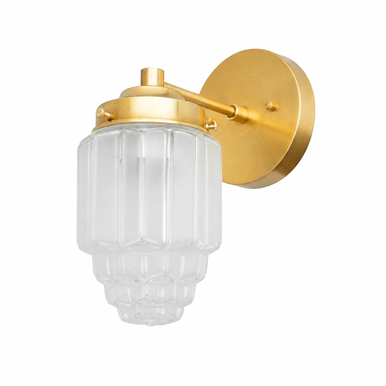 Tierlux Glass Vanity Light - Art Deco Bathroom Fixture with Skyscraper Shades