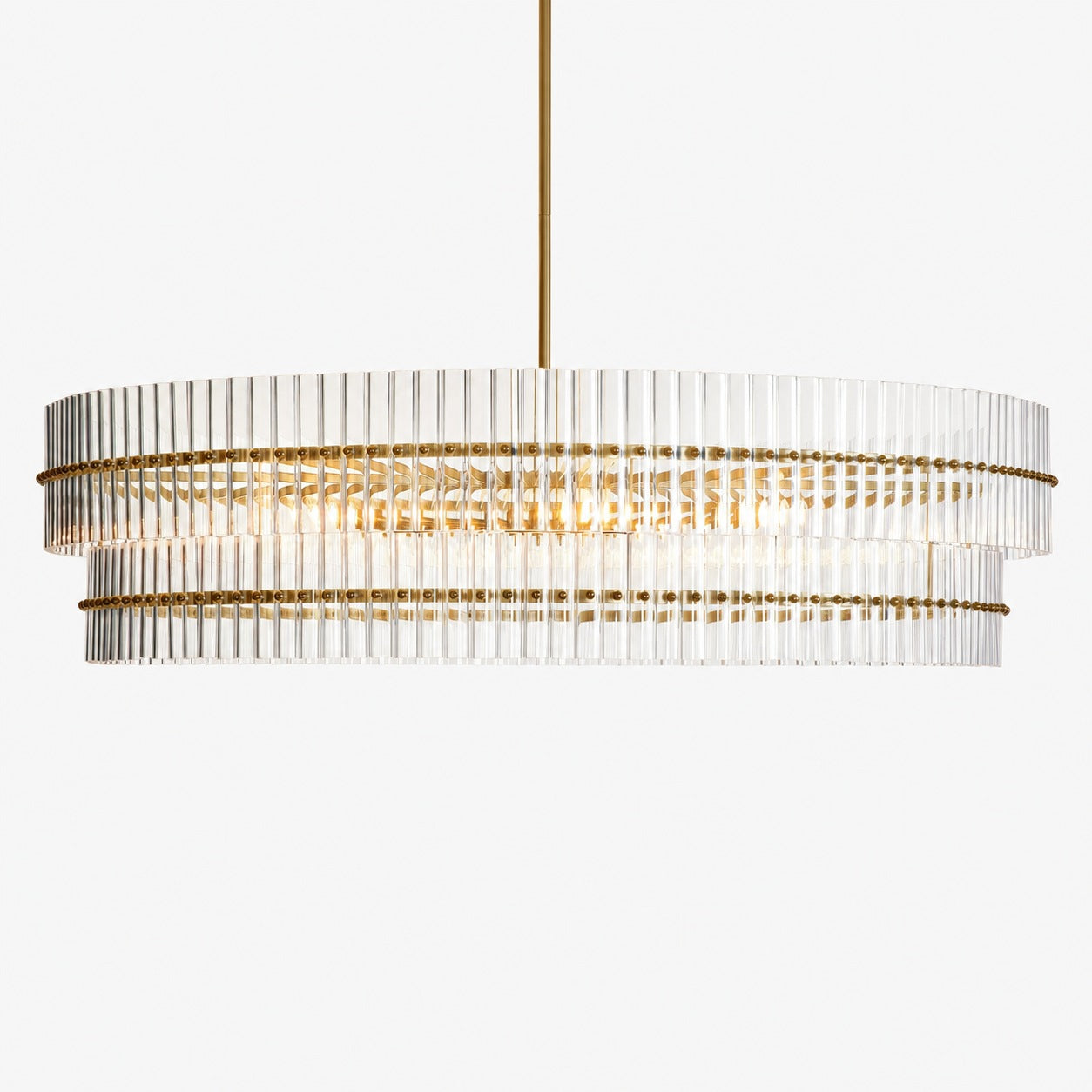Lumora Crystal Pendant Light – Elegant Tumbled Brass & Cut Glass