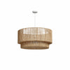 Florevian Woven Jute Hanging Light - Boho Chic Drum Pendant for Living or Dining