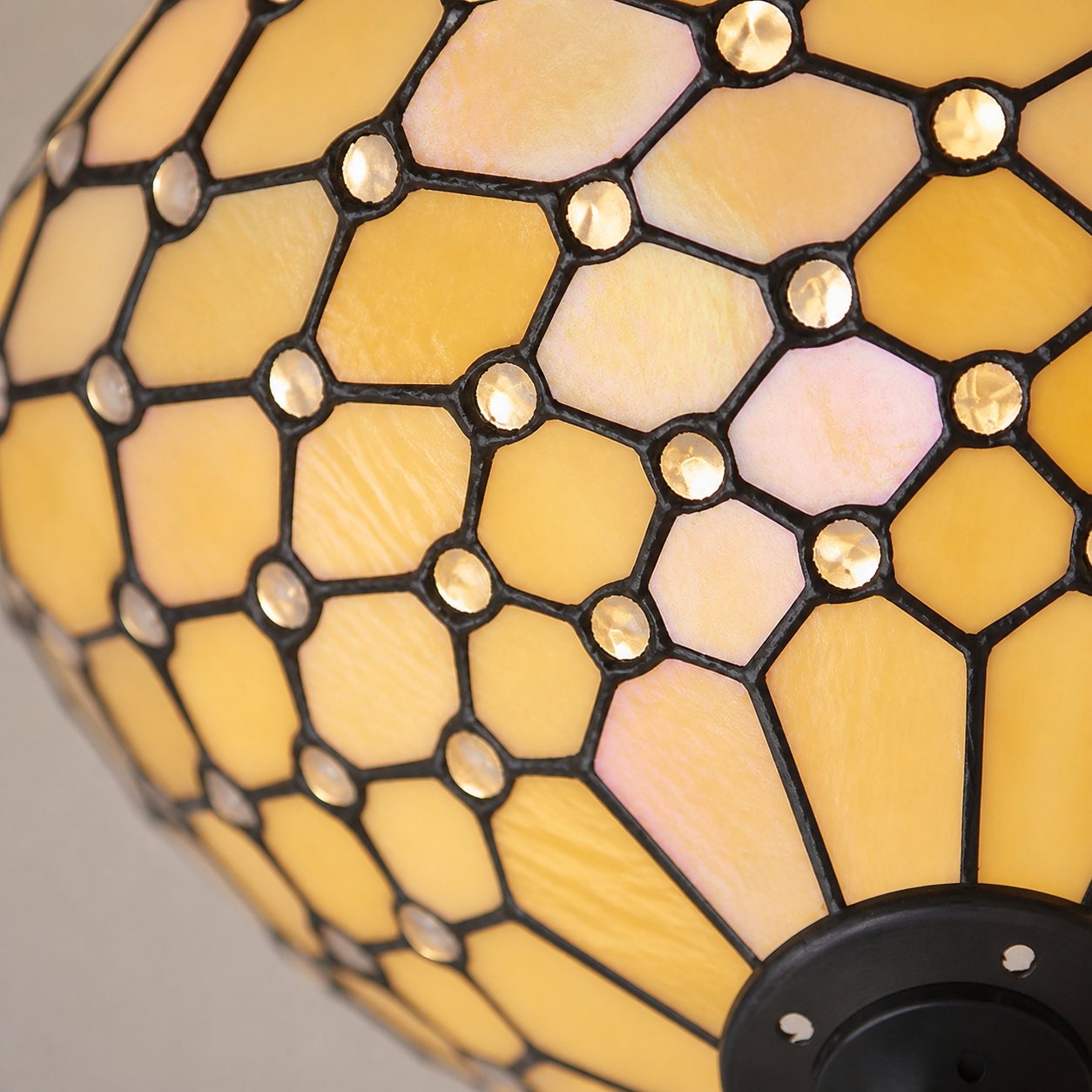 TF Pearl Handcrafted Tiffany Ceiling Light – Art Deco Stained Glass Light for Hallway or Living Room