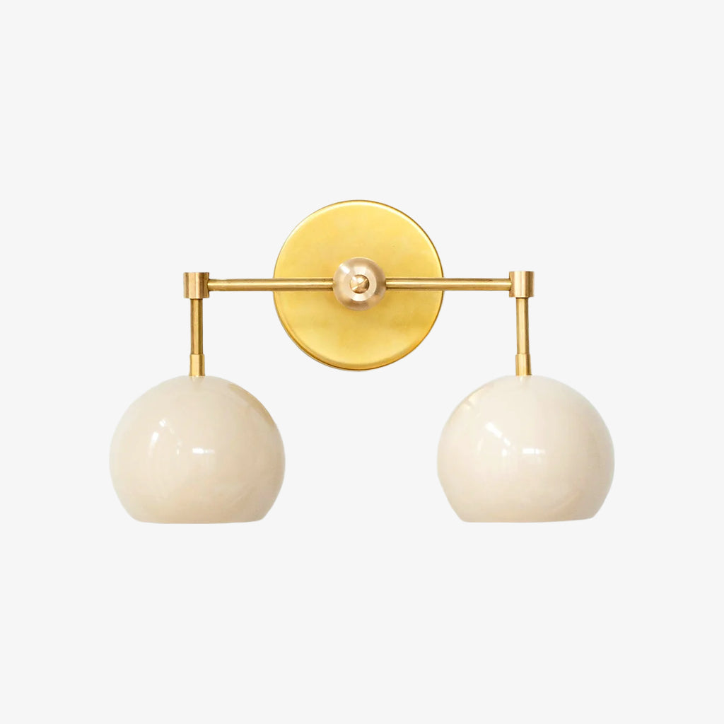 White Shades Wall Sconce - Double Head Vanity Bathroom Light