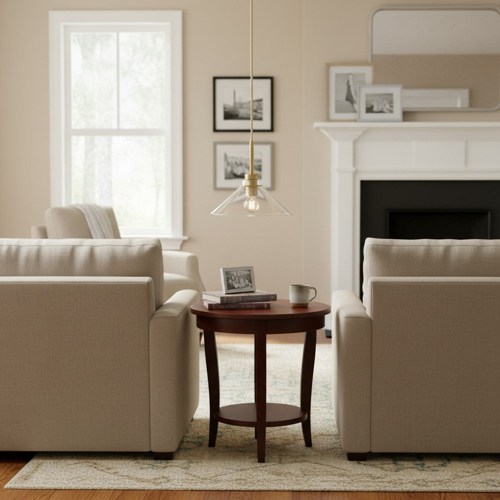 Aurenza Modern Farmhouse Pendant Light - Adjustable Shade for Warm Ambiance