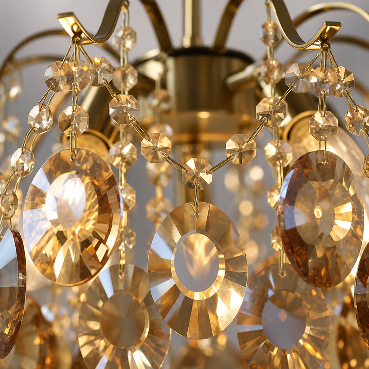 Vintage Sumptuous Teardrop Crystal Chandelier