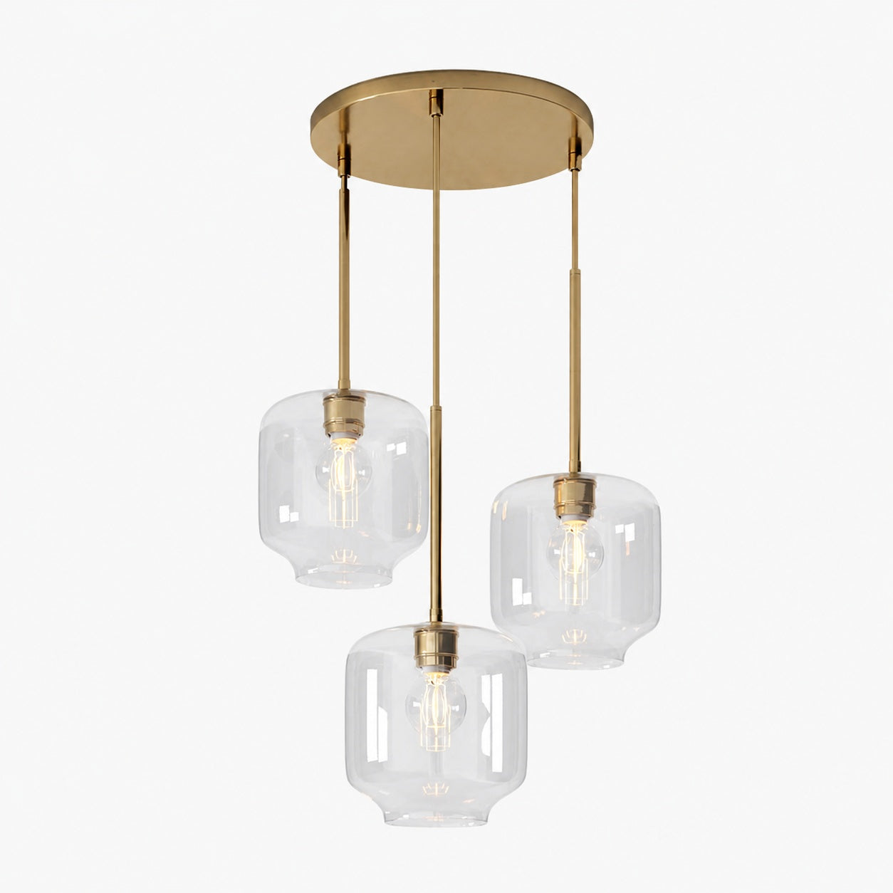 Lumivelle Pebble Glass Chandelier - 3-Light Modern Pendant Style