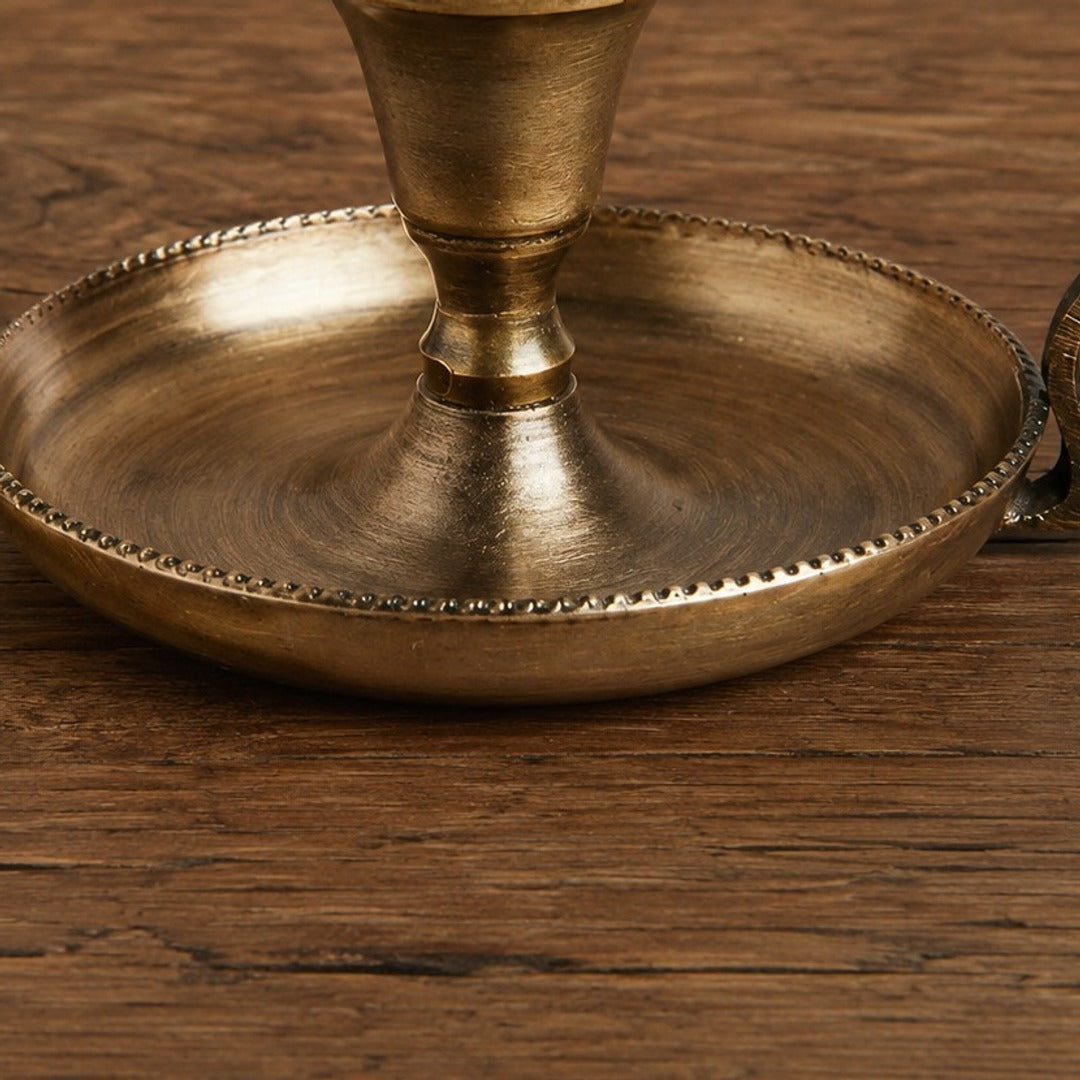 Aura candlestick tray and stem close-up