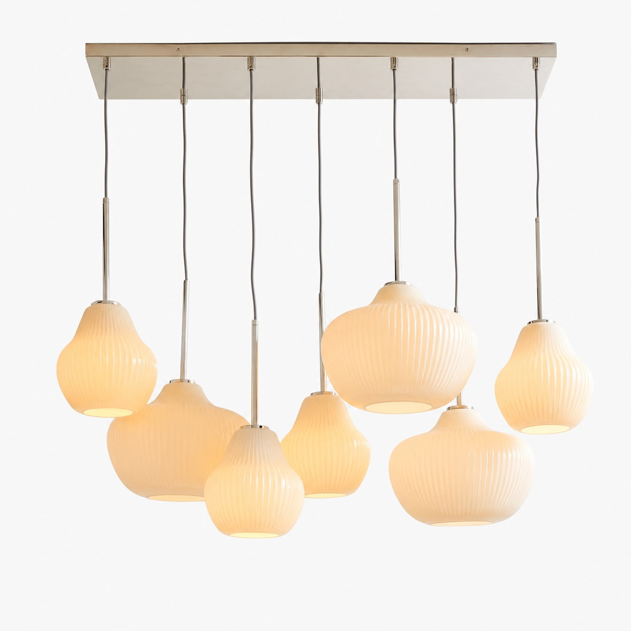 Rivrona Contemporary 7-Light Chandelier - Modern Glass Lighting for Dining Rooms
