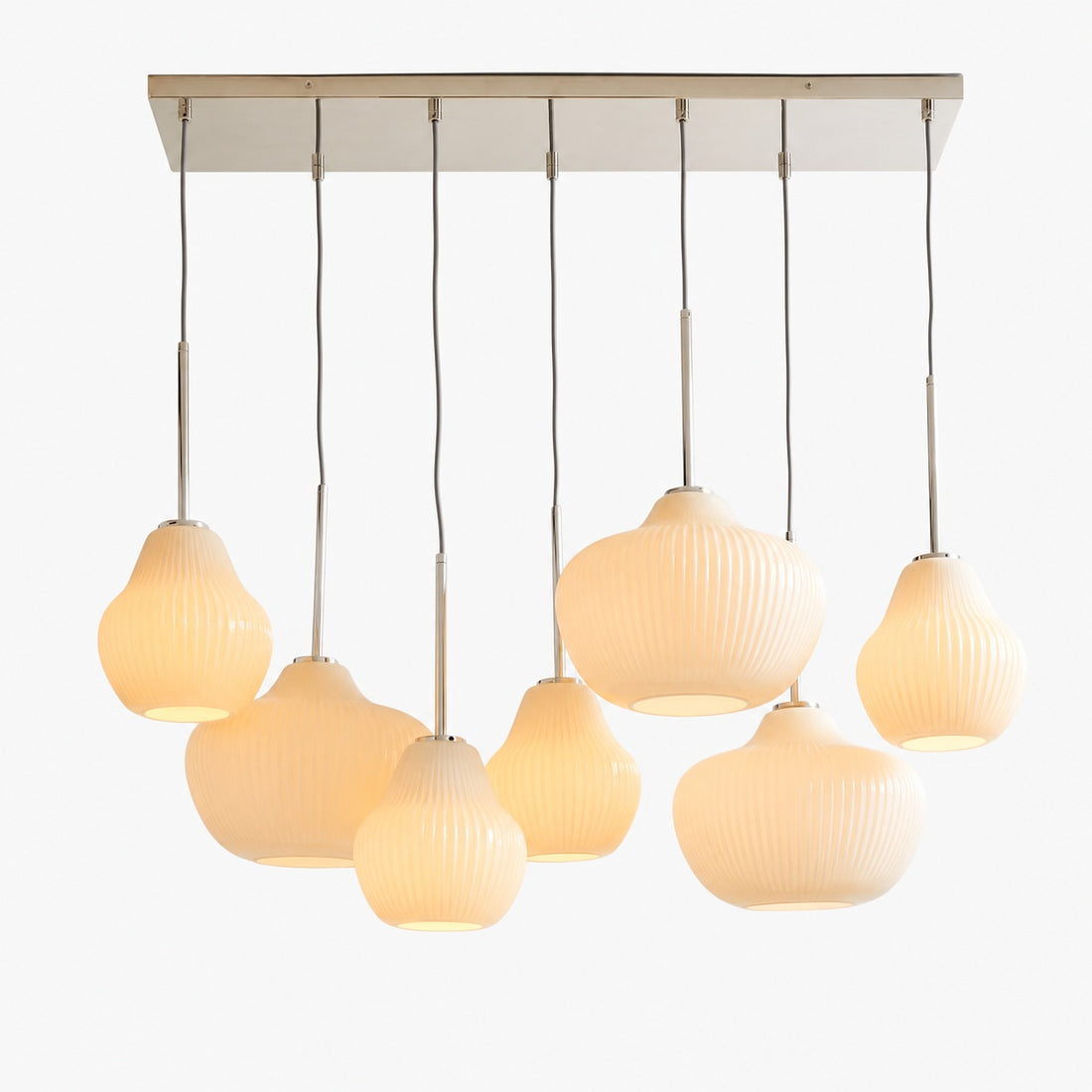 Rivrona Contemporary 7-Light Chandelier - Modern Glass Lighting for Dining Rooms
