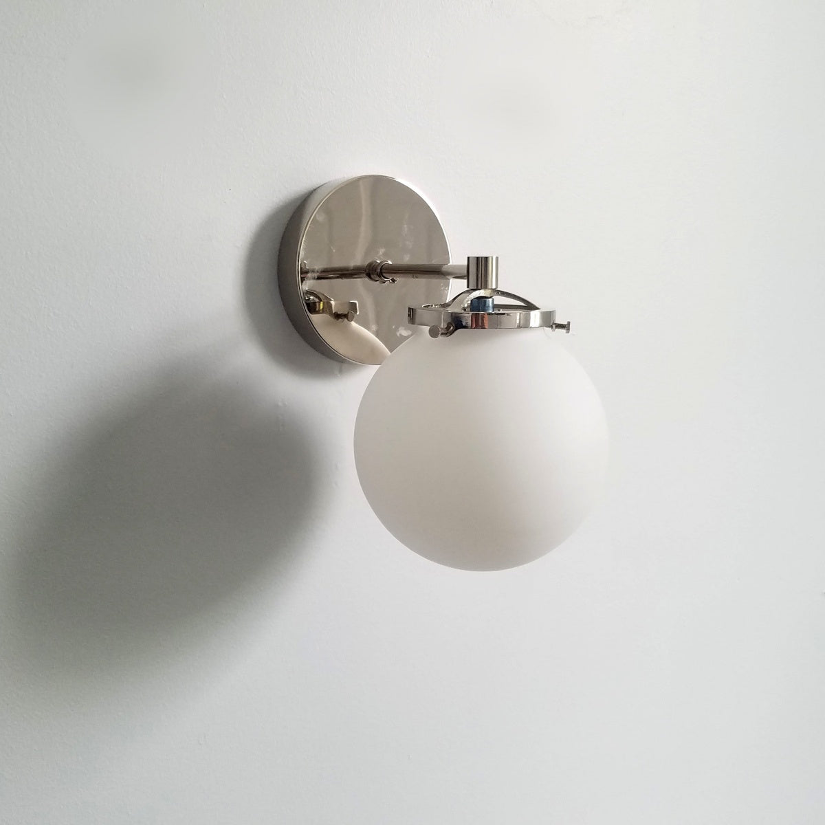 Minimalist Oversized Glass Wall Light - White Globe Sconce For Home