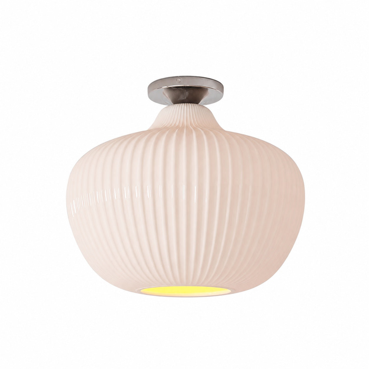 Rivrona Glass Flush Mount Ceiling Light - Modern Champagne Globe Design