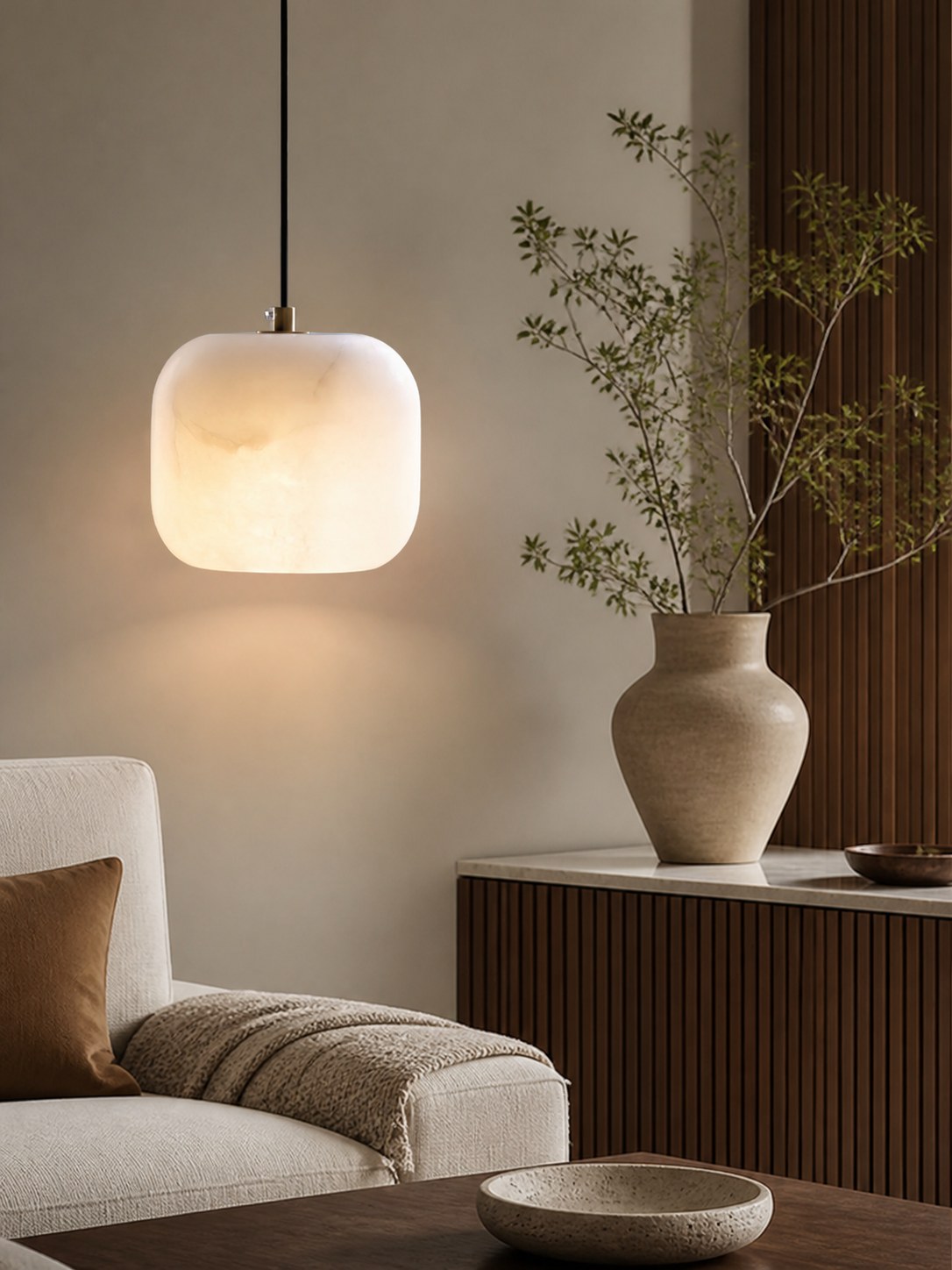 Alabaster Bedside Pendant Light