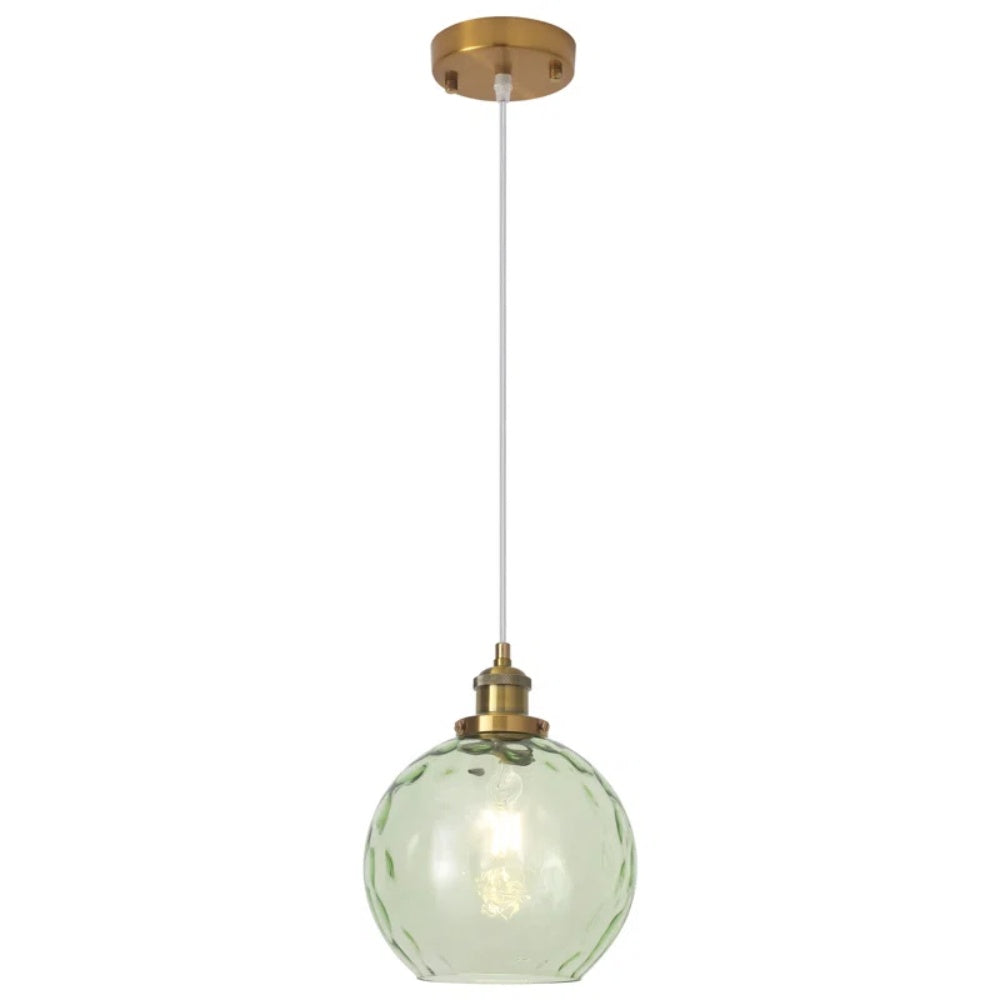 Single Hammered Glass Globe Pendant Light