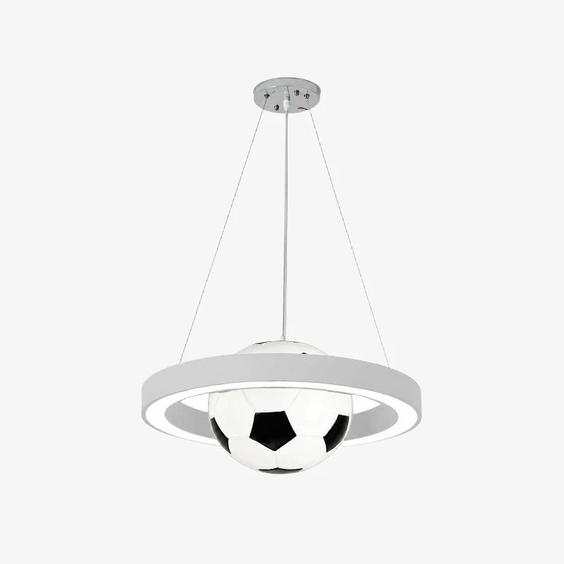 White soccer pendant chandelier finish