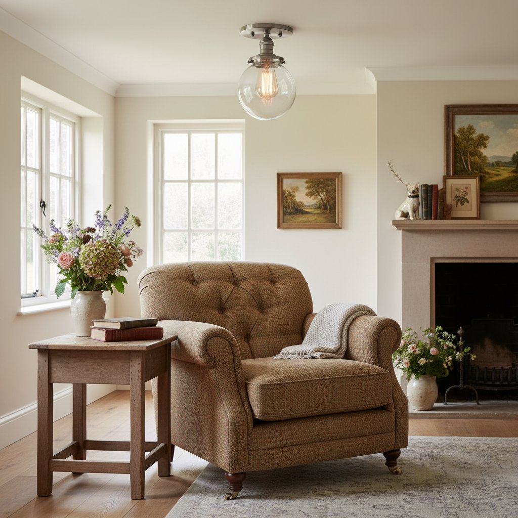 Glorica Glass Retro Globe Ceiling Light - Vintage Industrial Home Lighting