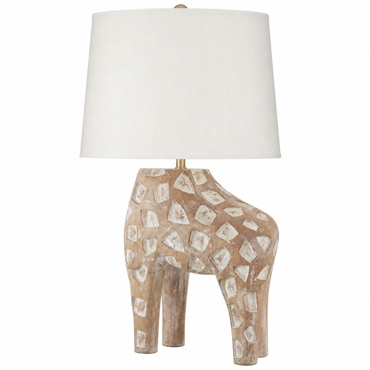 Carved Wood Animal Table Lamp