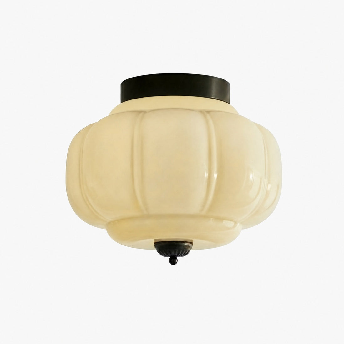 Vintage Eloise Milk Glass Flush Mount Ceiling Light - Vintage Charm Soft Glow