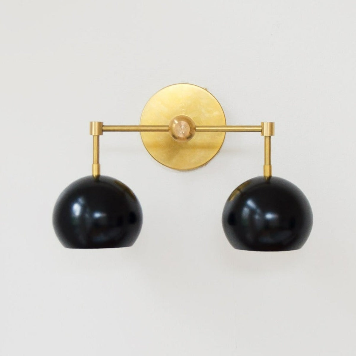 Black Shades Sconce - Double Head Matte Vanity Wall Light For Bedroom