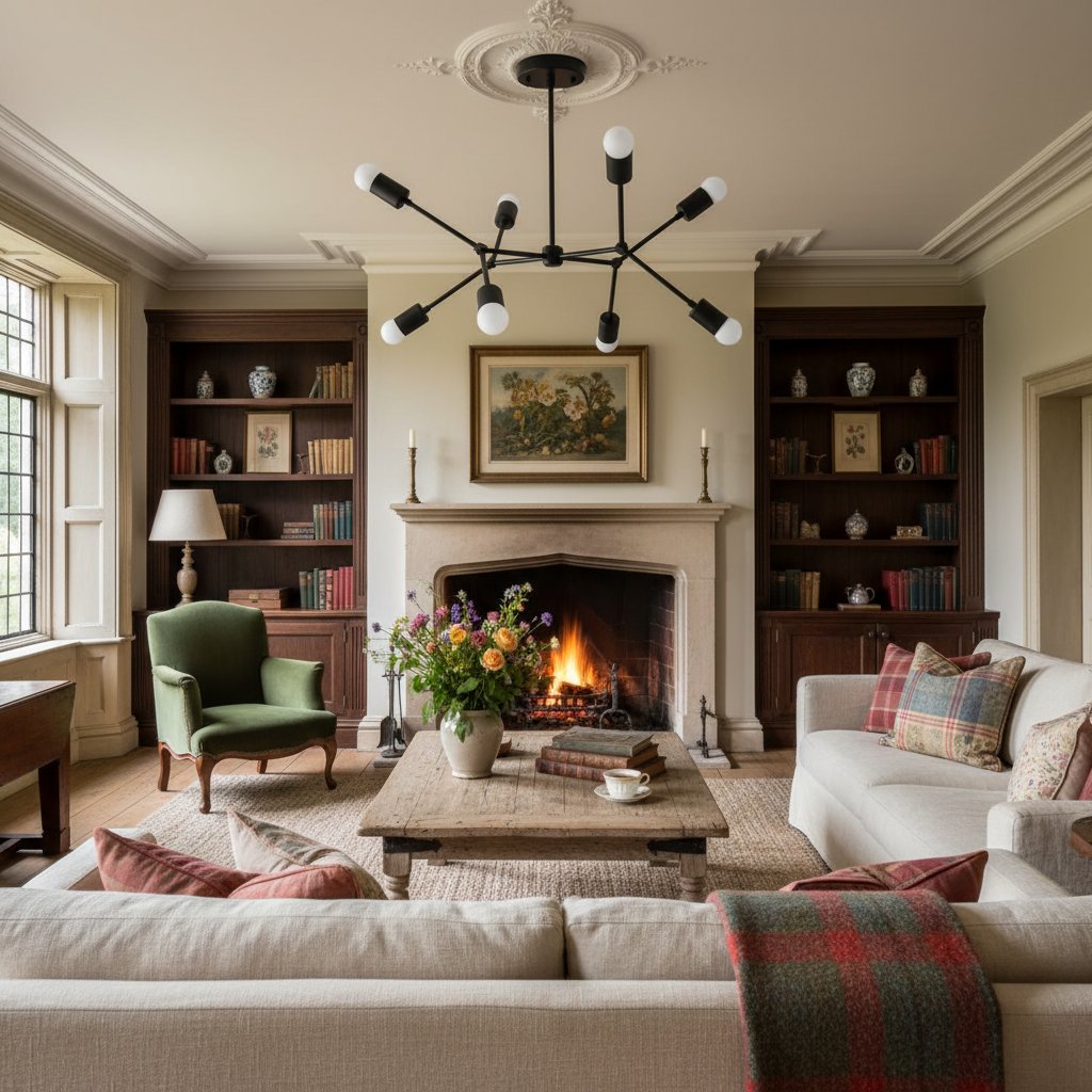 Lumen Geometric Art Deco Chandelier – Modern Ceiling Light for Dining or Living Spaces