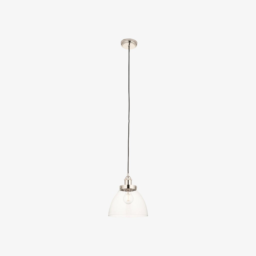 Novera Art Deco Dome Adjustable Height Glass Shade Pendant Light - Living Room