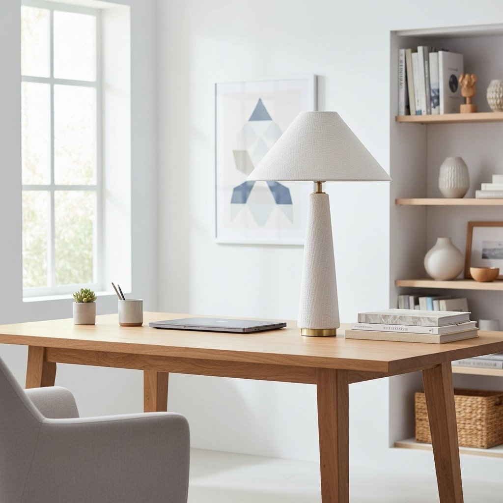 Ceruna Cone Shaded Table Lamp - Elegant Fabric for Living Room and Entryway