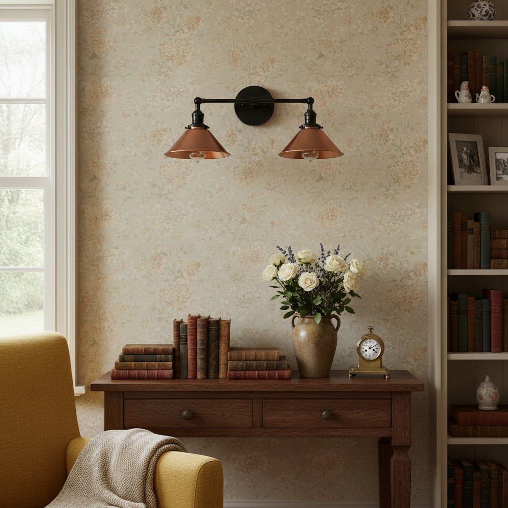 Conique Metal Two-Light Industrial Vanity Sconce – Wall Fixture for Bathroom & Hallway