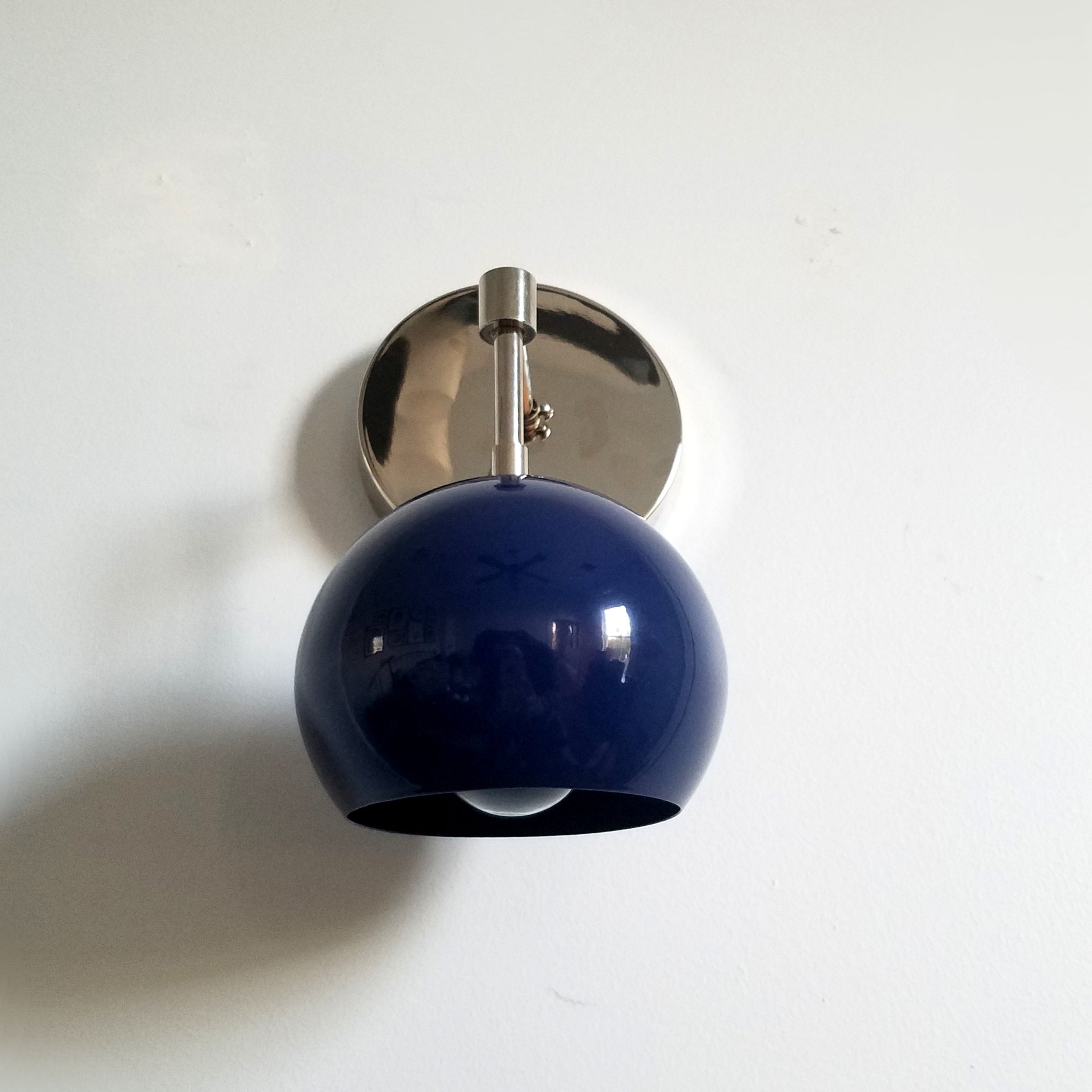 Modern Stylish Navy Globe Accent Wall Sconce