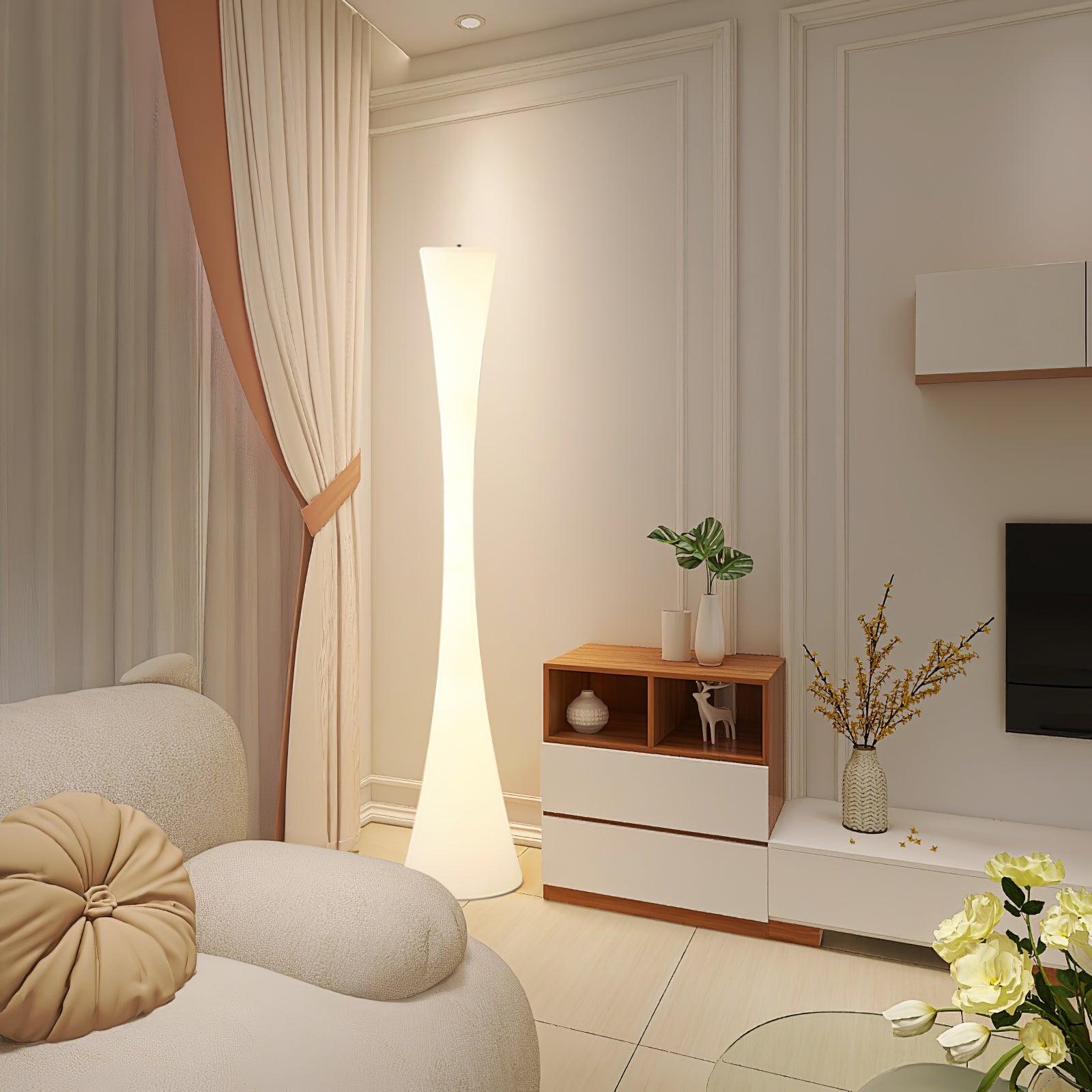 Romantic Simple White Column Floor Lamp
