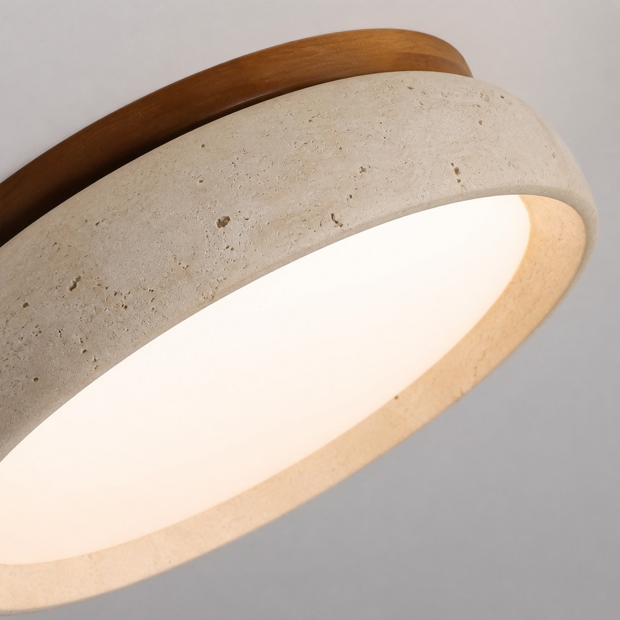 Torvella Round Ceiling Light Sculptural Disc Flush Mount - Modern Natural Bedroom Lighting
