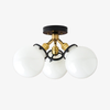 Glorica Glass Globe Light - Mid Century Semi Flush Ceiling Lamp
