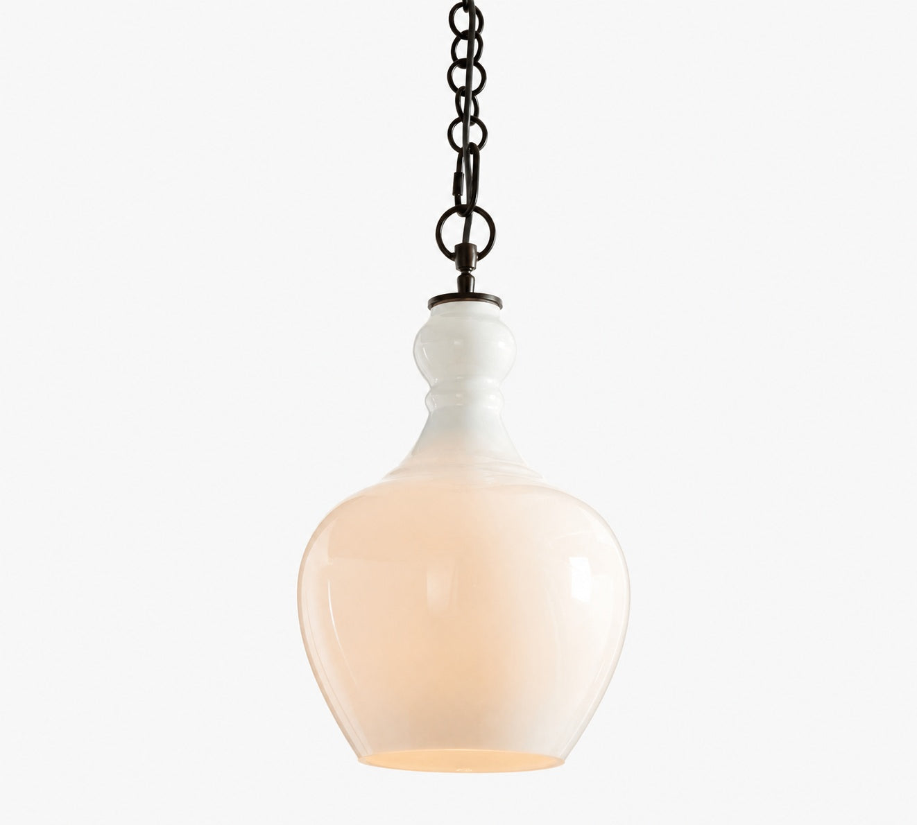 Lawson Glass Pendant Light - Recycled & Milk Glass with Bronze Accent
