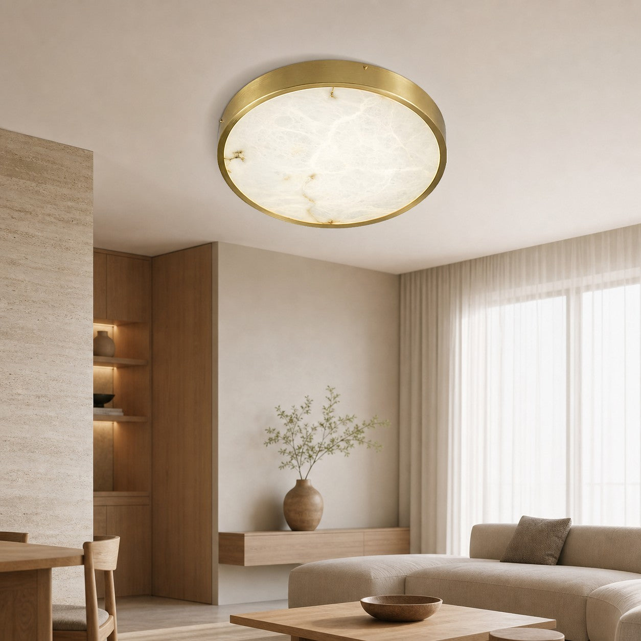 Geometric Alabaster Recessed Ceiling Light
