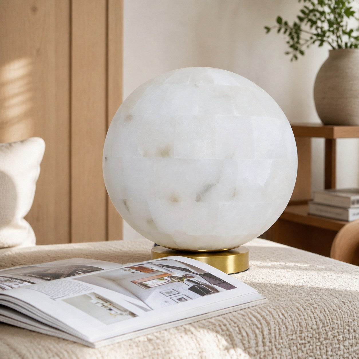Alabaster Ball Table Lamp