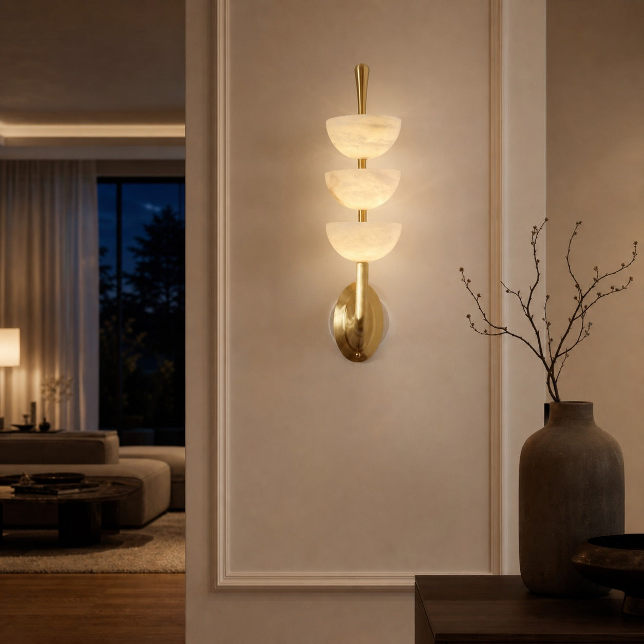 Triple Alabaster Wall Lamp