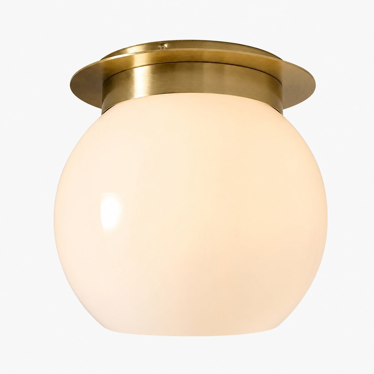 Rivolence Flush Mount Ceiling Fixture - Minimal Globe Brass Lighting