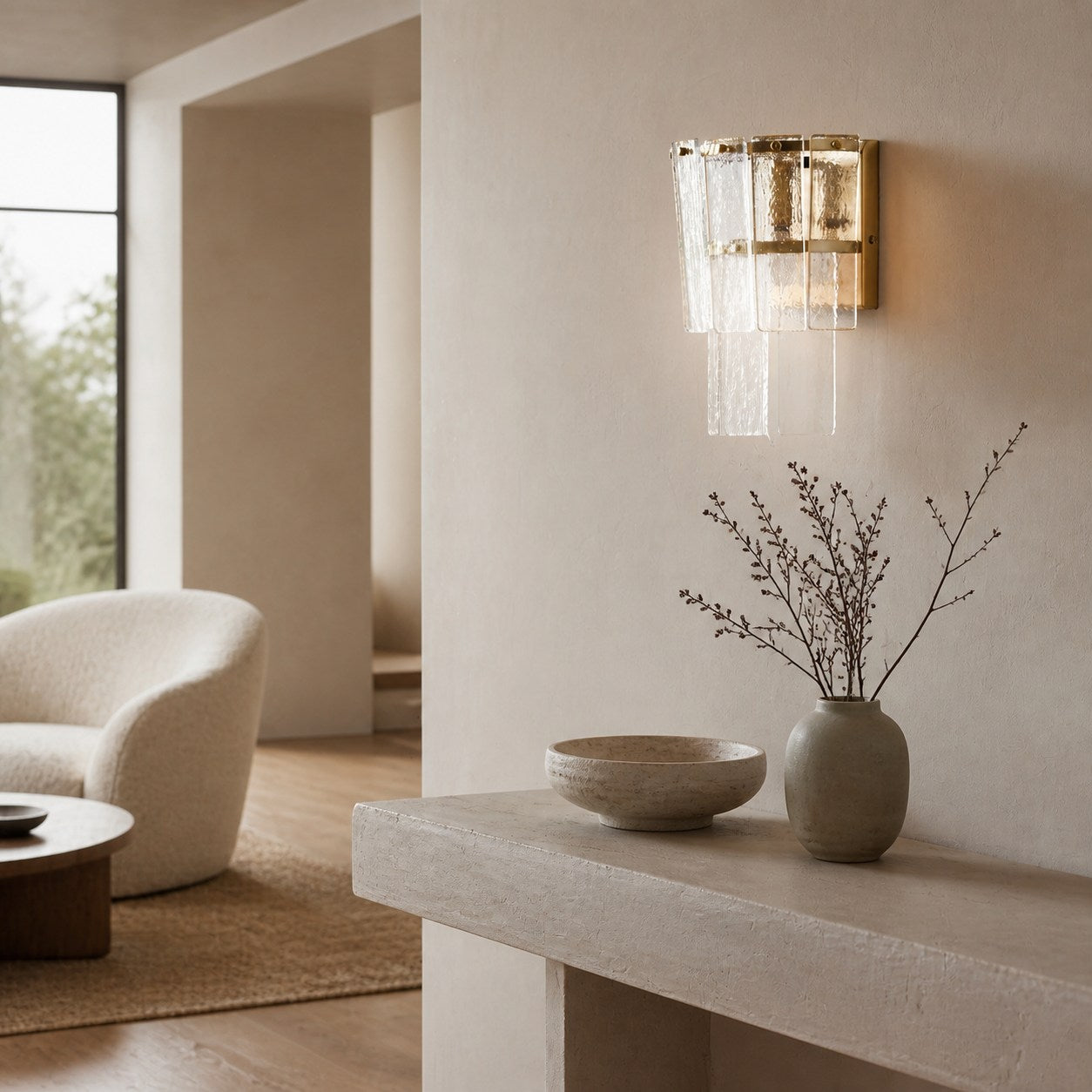 Lumvey Stylish Glass Wall Sconce - Modern Design Wall Light for Ambiance Hallways