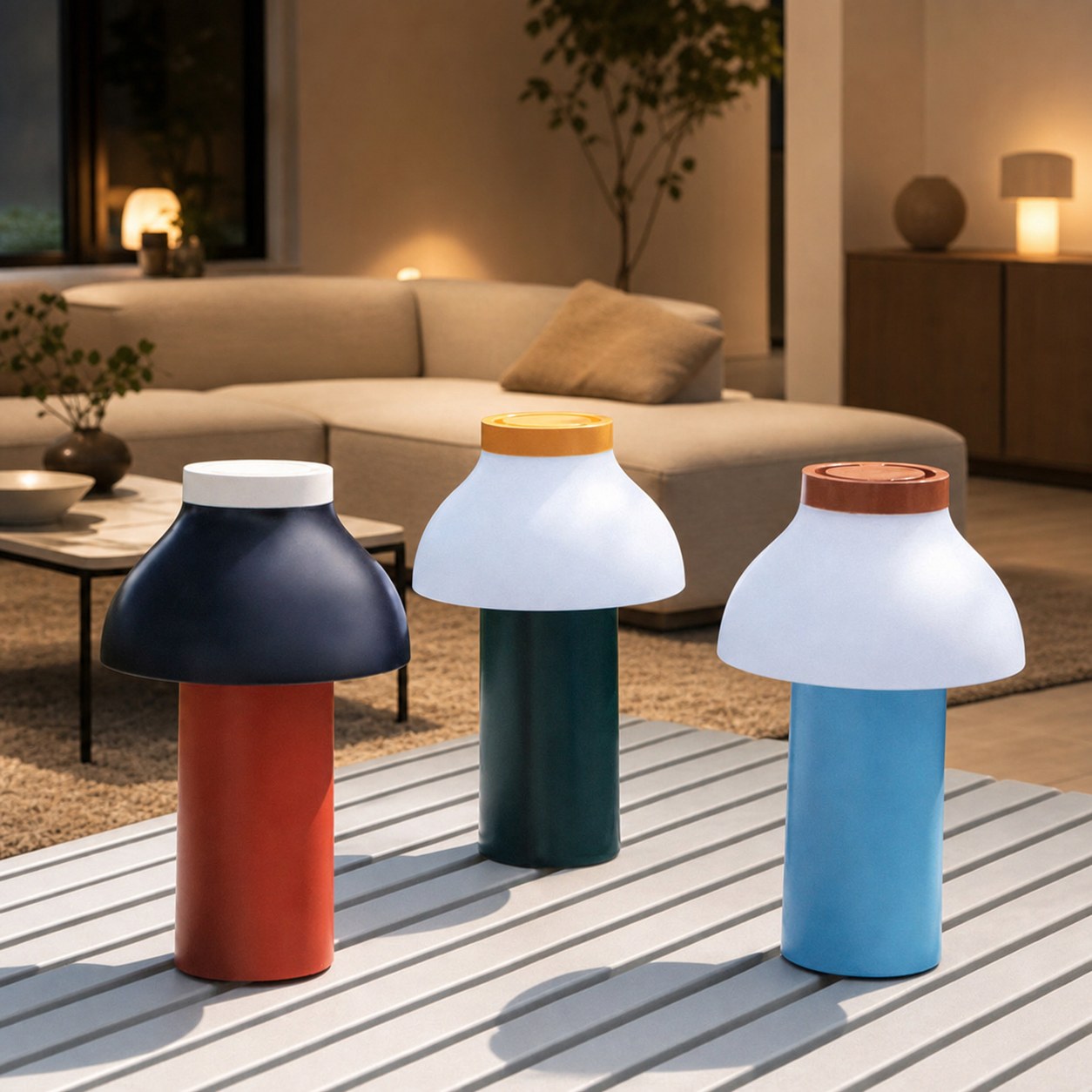 Modern Portable Table Lamp – Minimalist Rechargeable Light for Indoor Outdoor Use