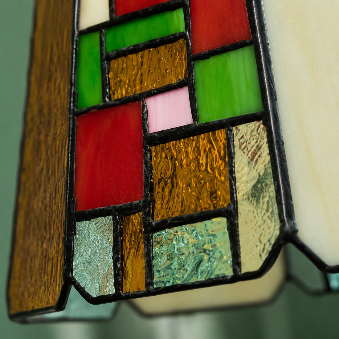Vintage Rose Stained Glass Pendant Light