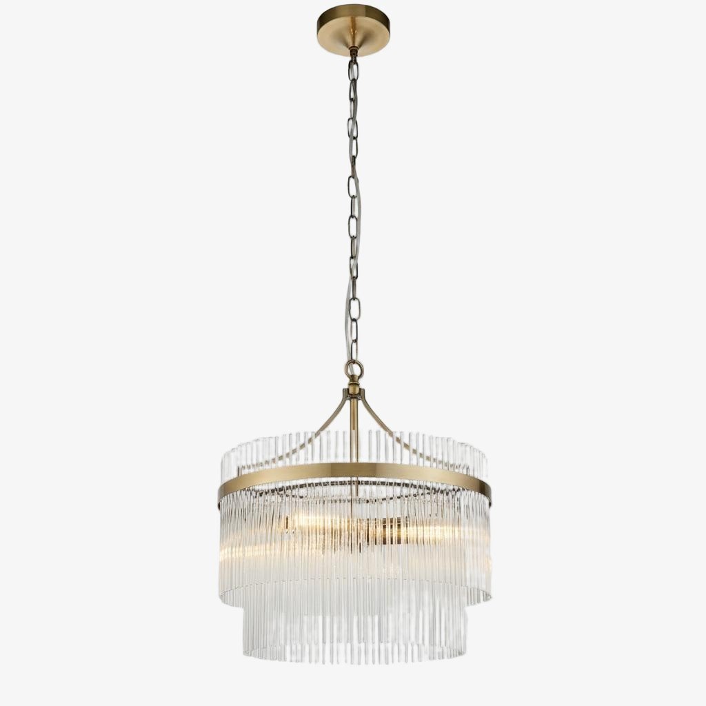 RibGlow Pendant Light – Trio Pendant with Elegant Glass Rods for Dining or Hallway