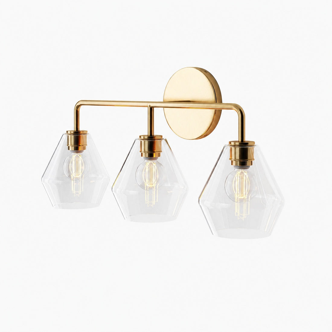 Merin Multi Head Dressing Table Wall Lamp - Metal And Glass Sculptural Lamp