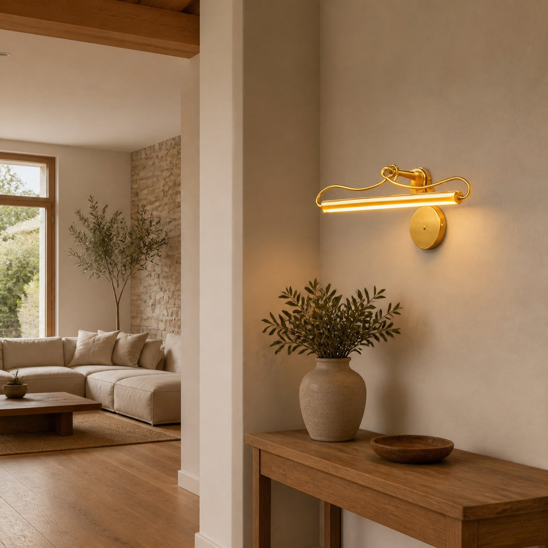 Aurix Picture Light Sconce with Curved Arm Design - Elegant Wall Lighting for Art and Living Spaces
