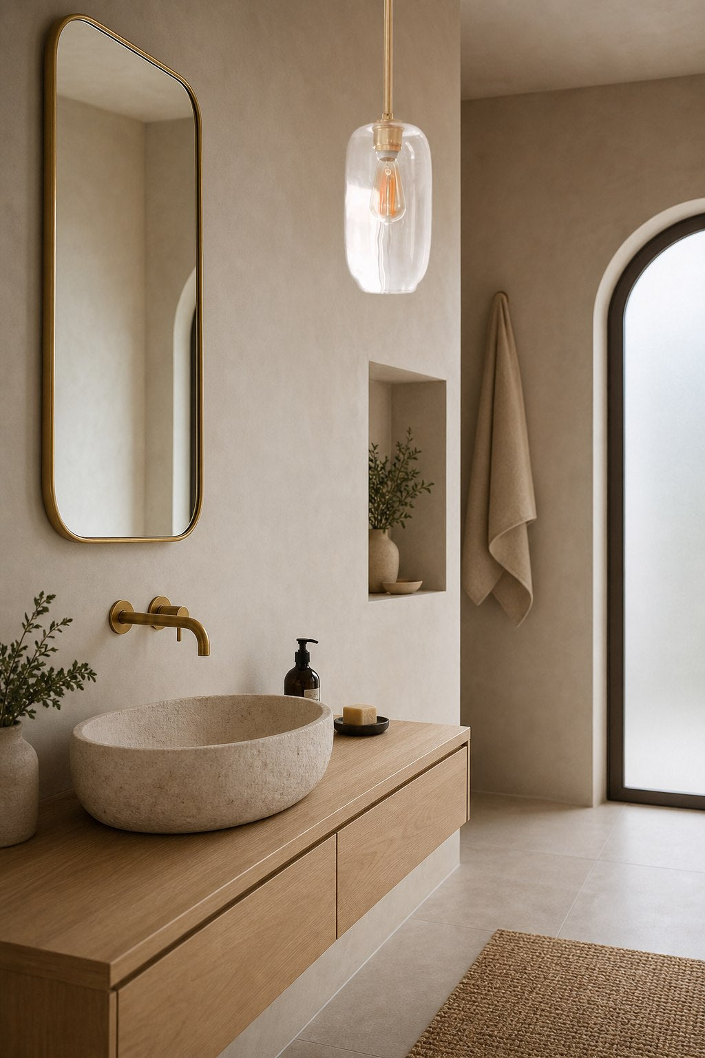 Lumivelle Pebble Pendant Light - Adjustable Glass Shade - Modern Lighting