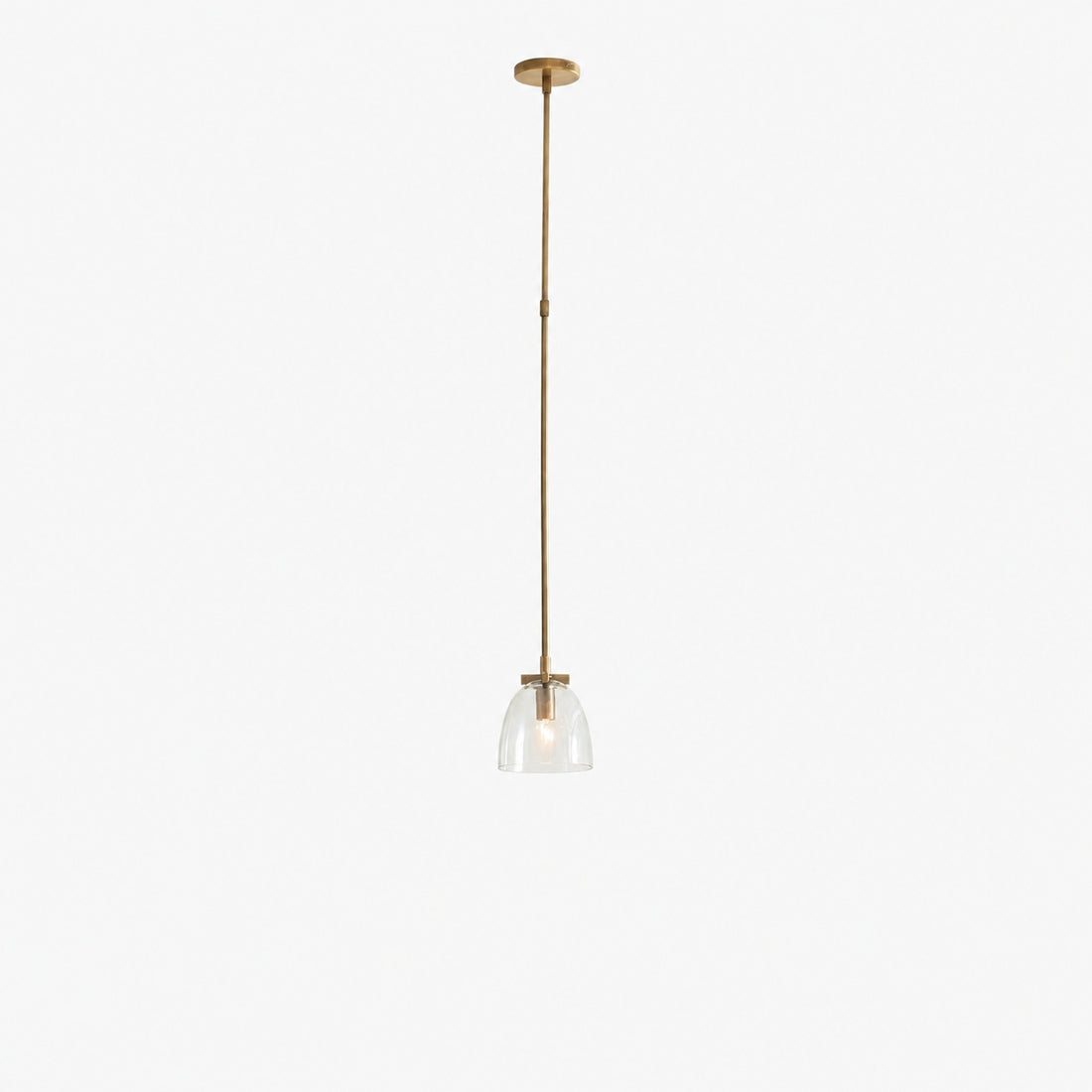 Auria Metal Brass Pendant Lighting - Vintage Finish with Glass Shade