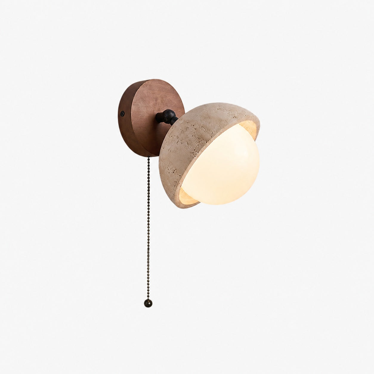 Modern Travertine Wall Lamp – Minimalist Stone Sconce for Bedroom Living Room Hallway