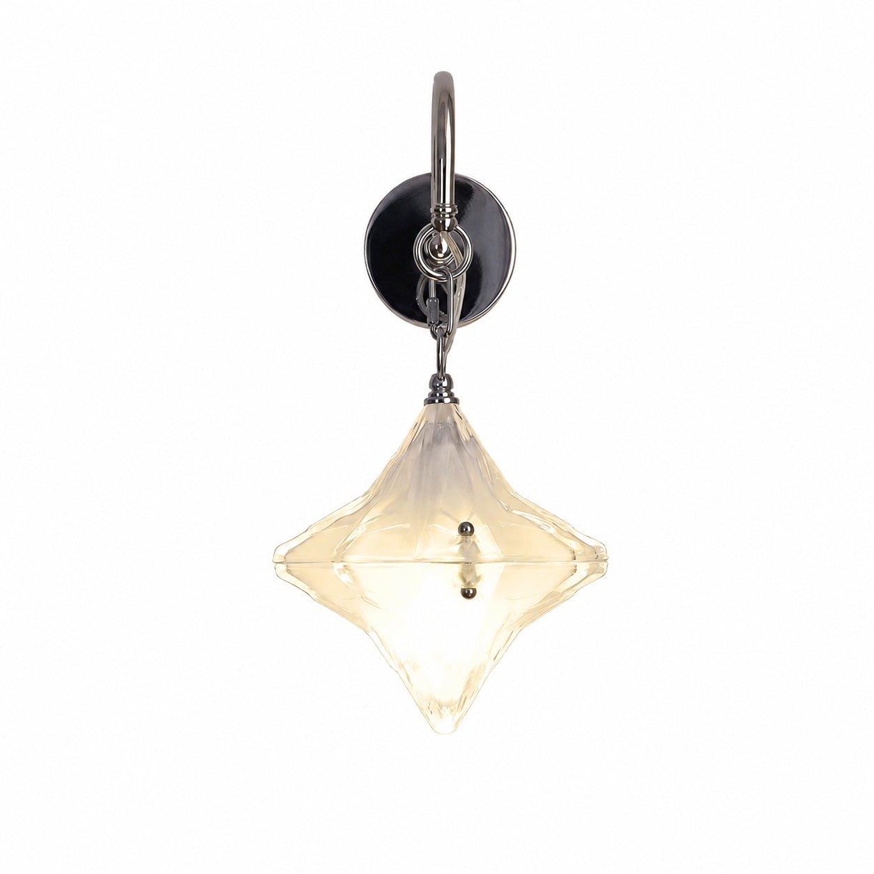 Art Deco Star Wall Sconce - Frosted Glass Light for Hallway - Astris Selene
