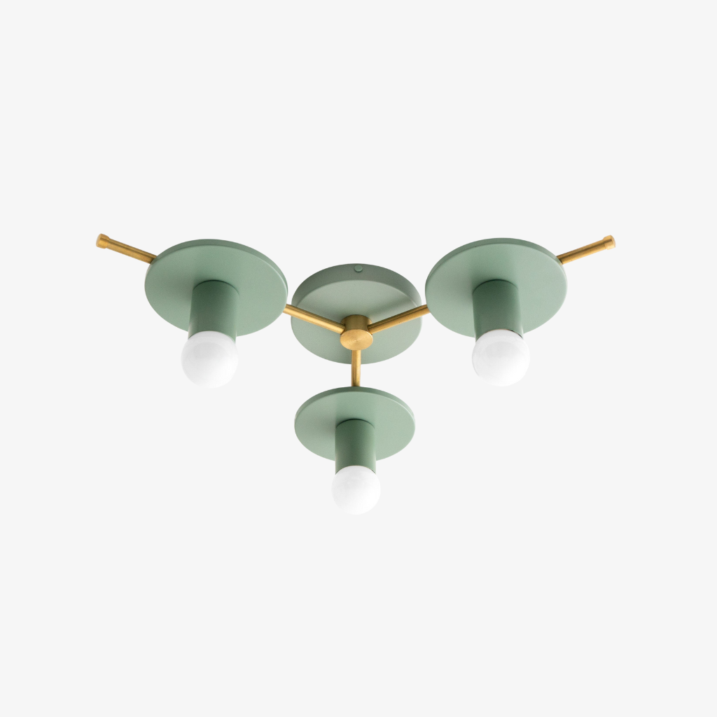 Radiro Globe Colorful Minimalist 3-Bulb Ceiling Light – Contemporary Flush Mount Fixture