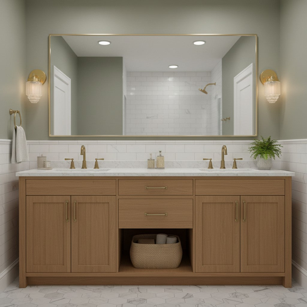 Tierlux Glass Vanity Light - Art Deco Bathroom Fixture with Skyscraper Shades