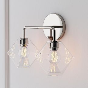Talvior Geometric Modern Bathroom Sconce - Faceted Shade Light in Luxe Finishes